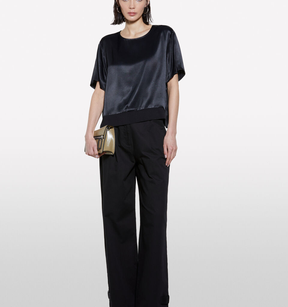 Schwarze Satinbluse - blusen für damen - Schwarz | Sisley image number 1